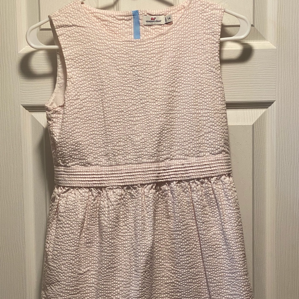Vineyard Vines Pink Seersucker Dress Size 14